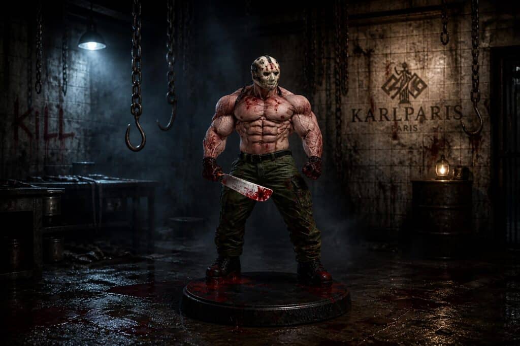 Masked Slasher Horror Figure Dark Thriller Villain Statue Decor Second Life