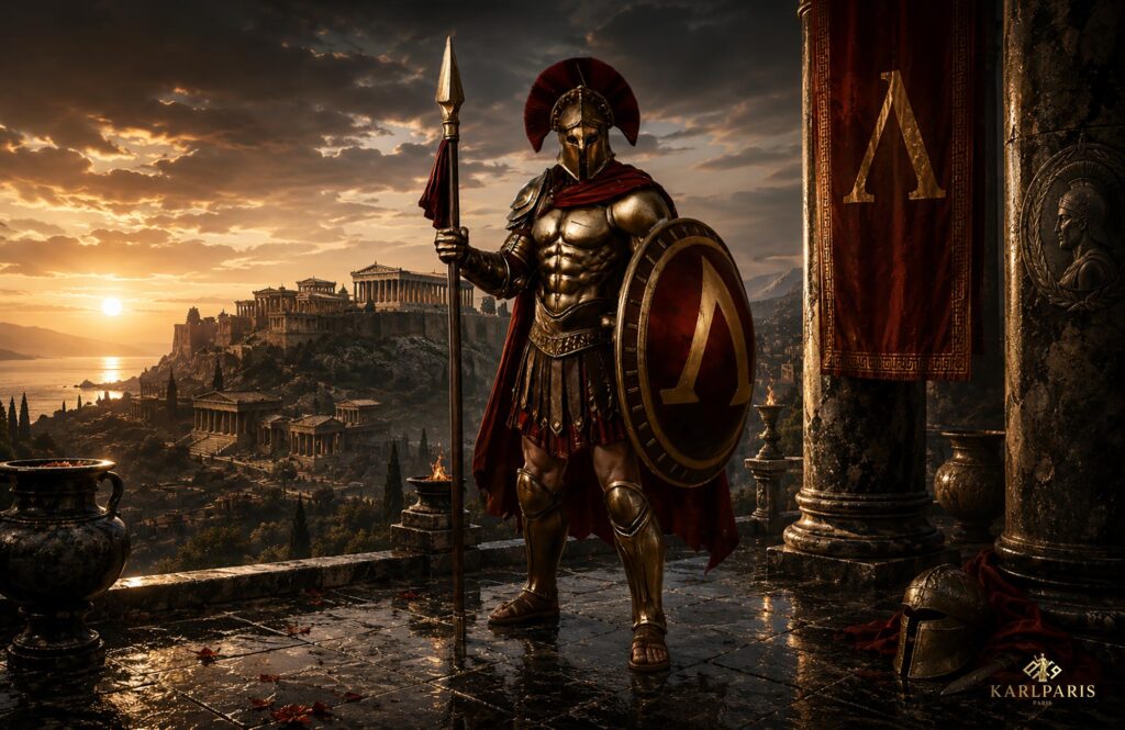 Spartan Warrior Ancient Greek Hoplite Statue Second Life