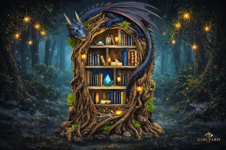 Dragon Library Bookshelf 2 Second Life