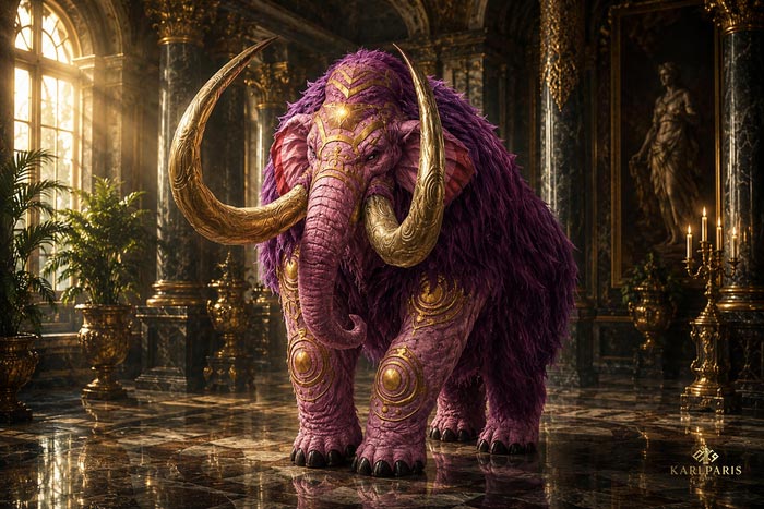 Royal Amethyst Mammoth Enchanted Ancient Beast Sculpture 1 Second Life