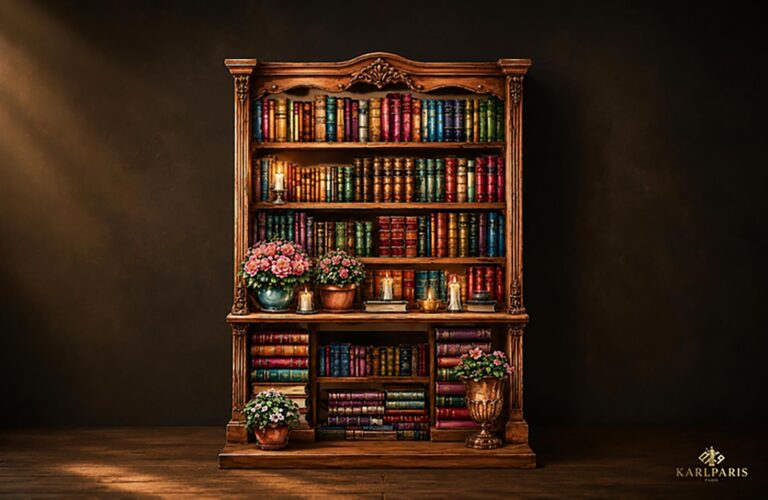 Vintage Library Bookshelf Artwork Cozy Reading Room Literary Wall Art Second Life