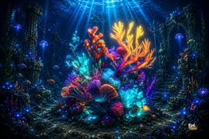 Bioluminescent Coral Garden Glowing Ocean Reef Display Second Life