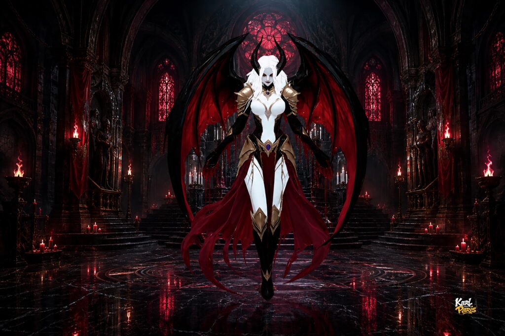 Crimson Abyss Demon Queen Gothic Statue Second Life