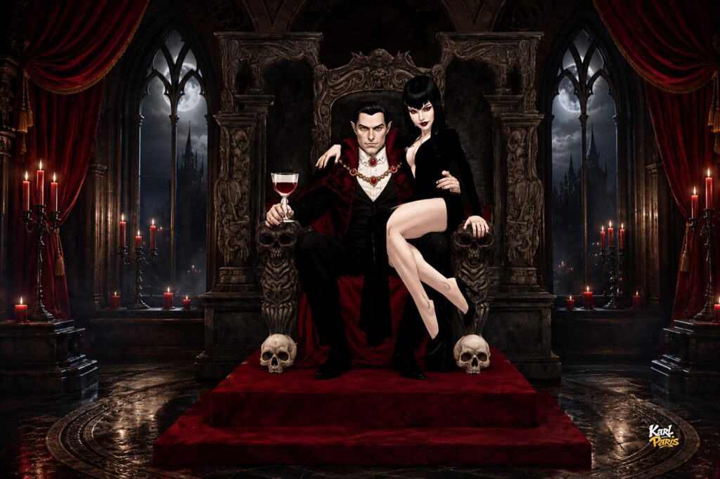 Eternal Vampire Throne Gothic Royal Couple Statue Second Life