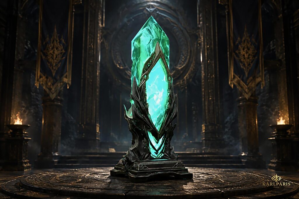 Mystic Crystal Obelisk Lamp Fantasy Energy Stone Decor Second Life
