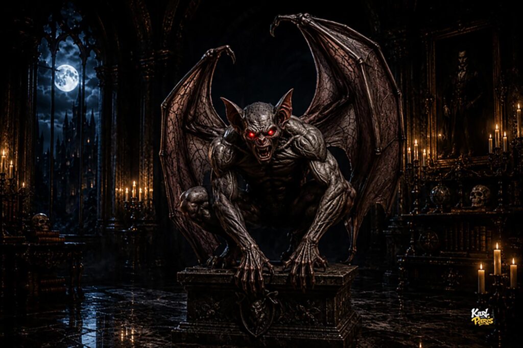 Nightfang Gargoyle Demonic Bat Creature Statue (1) Second Life