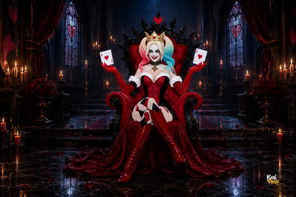 Queen Of Hearts Gothic Playing Card Throne Statue Second Life