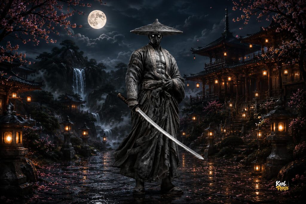 Shadow Ronin Dark Samurai Guardian Statue Second Life